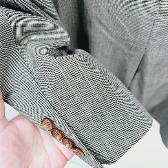 Ralph Lauren LRL Jacket Blazer Sport Coat 50L Tan Brown Grey Microplaid Designer - Picture 9 of 14
